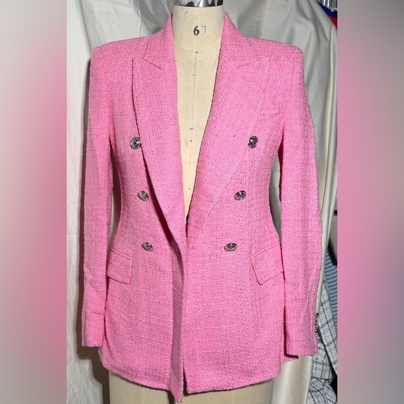 Zara Pink Textured Blazer - Picture 2 of 8